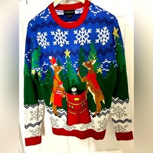 Ugly Christmas sweater with drink holder- unisex sizing- Never worn